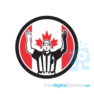 Canadian Football Referee Canada Flag Icon Stock Image