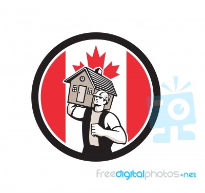 Canadian House Removal Canada Flag Icon Stock Image