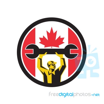 Canadian Mechanic Canada Flag Icon Stock Image