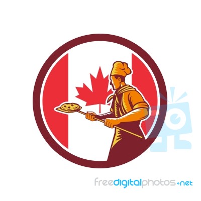 Canadian Pizza Baker Canada Flag Icon Stock Image