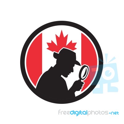 Canadian Private Investigator Canada Flag Icon Stock Image