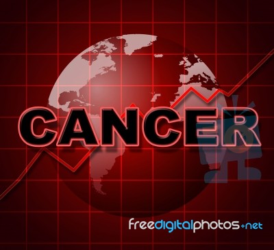 Cancer Graph Indicates Cancerous Growth And Diagram Stock Image