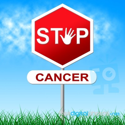 Cancer Stop Shows Cancerous Growth And Control Stock Image