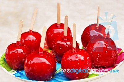 Candied Apples Stock Photo