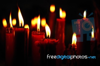 Candle Lit Stock Photo