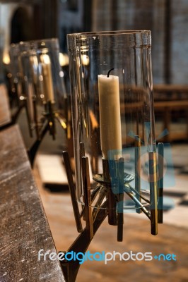 Candles In Ely Cathedral Stock Photo