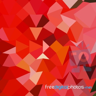 Candy Apple Red Abstract Low Polygon Background Stock Image