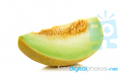 Cantaloupe Melon Isolated On The White Background Stock Photo