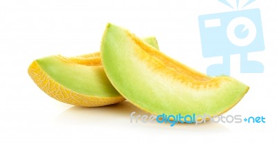 Cantaloupe Melon Isolated On The White Background Stock Photo