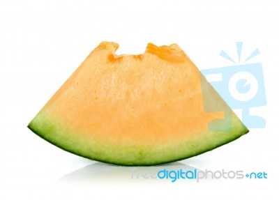 Cantaloupe Melon Isolated On The White Background Stock Photo