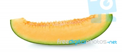 Cantaloupe Melon Isolated On The White Background Stock Photo