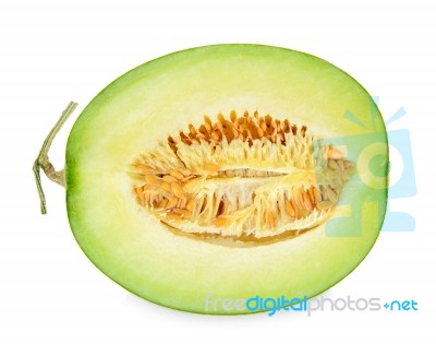 Cantaloupe Melon Isolated On The White Background Stock Photo