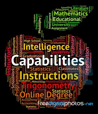 Capabilities Word Means Proficiency Words And Potential Stock Image