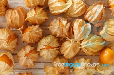 Cape Gooseberry Physalis Fruit Ground Cherry Organic Food Vegetabl Stock Photo