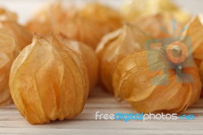 Cape Gooseberry Physalis Fruit Ground Cherry Organic Food Vegetabl Stock Photo