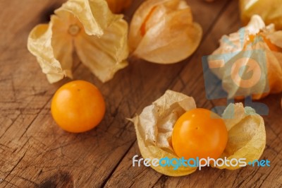 Cape Gooseberry Physalis Fruit Ground Cherry Organic Food Vegetable Stock Photo