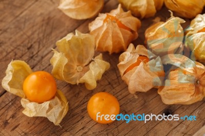 Cape Gooseberry Physalis Fruit Ground Cherry Organic Food Vegetable Stock Photo