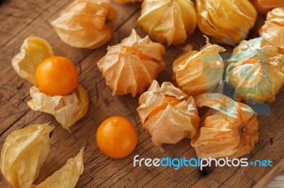 Cape Gooseberry Physalis Fruit Ground Cherry Organic Food Vegetable Stock Photo