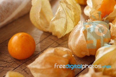 Cape Gooseberry Physalis Fruit Ground Cherry Organic Food Vegetable Stock Photo