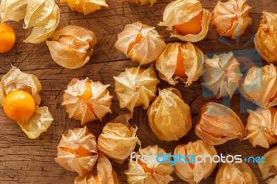 Cape Gooseberry Physalis Fruit Ground Cherry Organic Food Vegetable Stock Photo