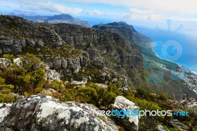 Cape Town View From Table Mountain Stock Photo