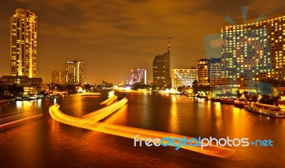 Capital City Of bangkok At Night Stock Photo