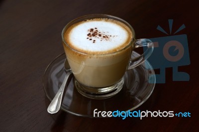 Cappuccino As Hot Coffee Stock Photo