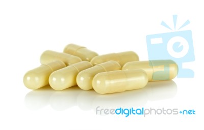 Capsule Isolated On The White Background Stock Photo