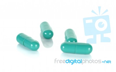 Capsule Isolated On The White Background Stock Photo