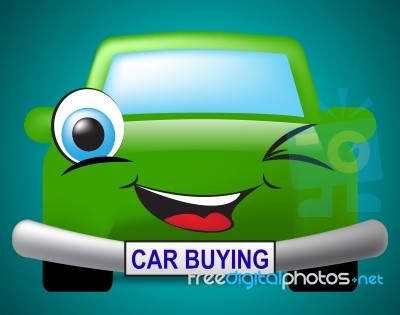 Car Buying Shows Motor Transport And Purchases Stock Image