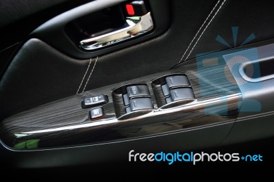 Car Door With Button Control Stock Photo