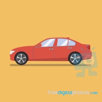 Car Flat Icon Stock Image