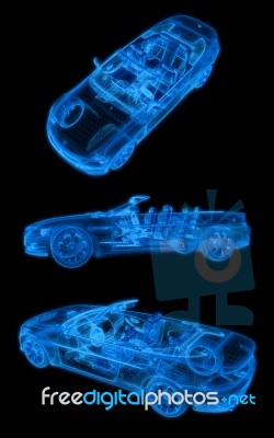 Car Glowing Wireframe Stock Image