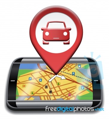 Car Gps Indicates Navigation Auto And Automobile Stock Image