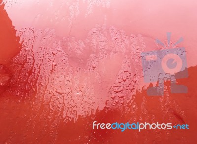 Car Hood When Rain Stock Photo