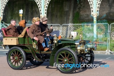 Car Just Finished London To Brighton Veteran Car Run Stock Photo