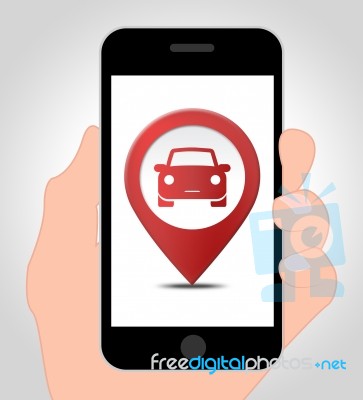 Car Location Online Means Drive Place And Www Stock Image