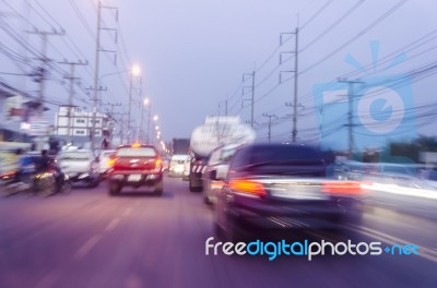 Car Running Background Stock Photo