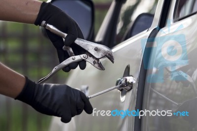 Car Thief Stock Photo