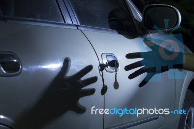 Car Thief Stock Photo