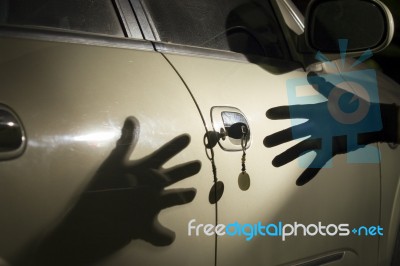 Car Thief Stock Photo