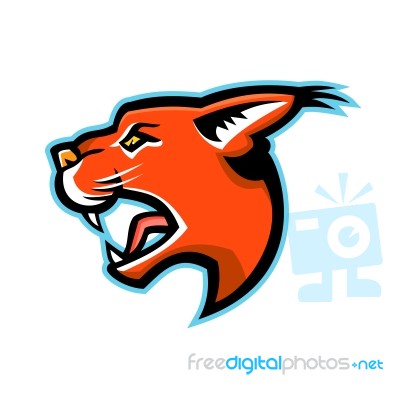 Caracal Head Side Mascot Stock Image