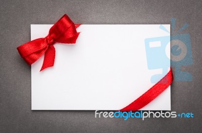 Card Note With Gift Bows And Ribbons.  Illustration Stock Photo