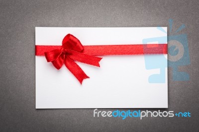 Card Note With Gift Bows And Ribbons.  Illustration Stock Photo