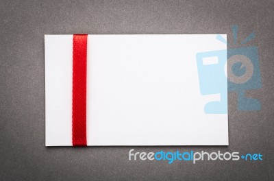 Card Note With Gift Bows And Ribbons.  Illustration Stock Photo