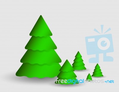 Card With Christmas Tree Stock Image