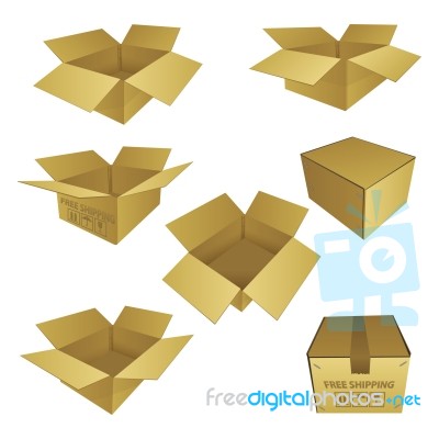 Cardboard Box Isolated Stock Image