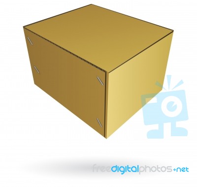 Cardboard Box Isolated Stock Image