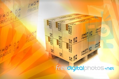 Cardboard Boxes On A Pallet Stock Image