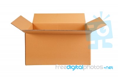 Cardboard Boxes On White Background Stock Photo